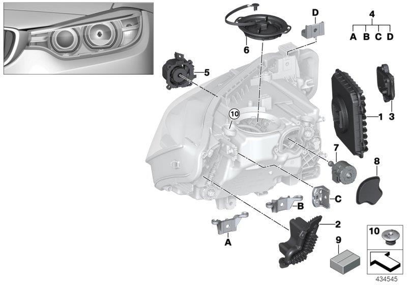 BMW 328i Set of LED modules. Headlight 63117419615 BMW of Monterey